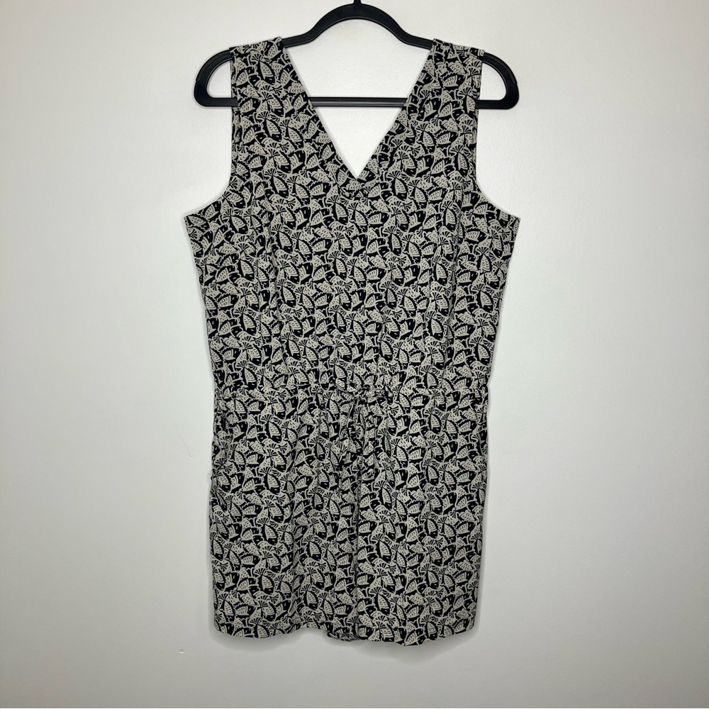 TOAD & CO Crusher Sleeveless Romper Black Fish Print Large - Picture 2 of 5